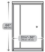 36” Top Track Pivoting Shower Door